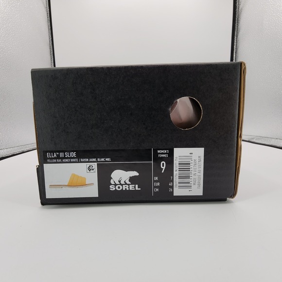 Sorel Ella III Slide Sandals Womens Size 9 Yellow Ray Honey Quilted‎ Leather NEW - Picture 13 of 13